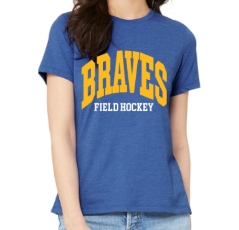 Ladies curved Braves FH blue soft t-shirt