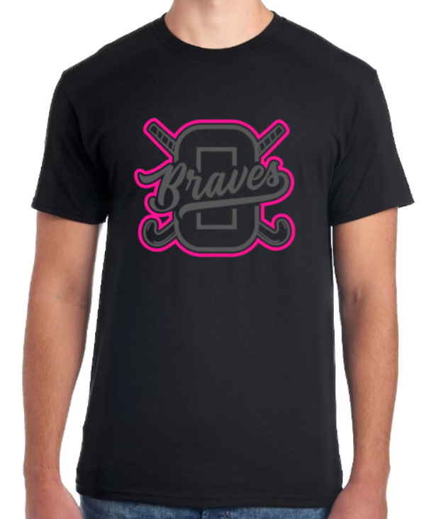 Braves blackout breast cancer awareness FH triblend t-shirt