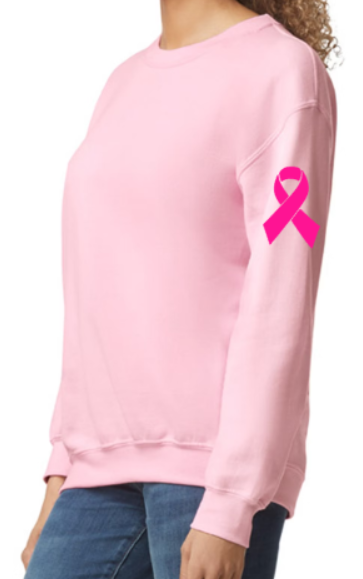 Braves FH breast cancer awareness pink/grey crewneck sweatshirt