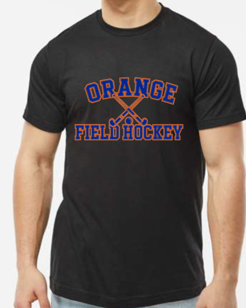 Orange FH crossed sticks t-shirt black