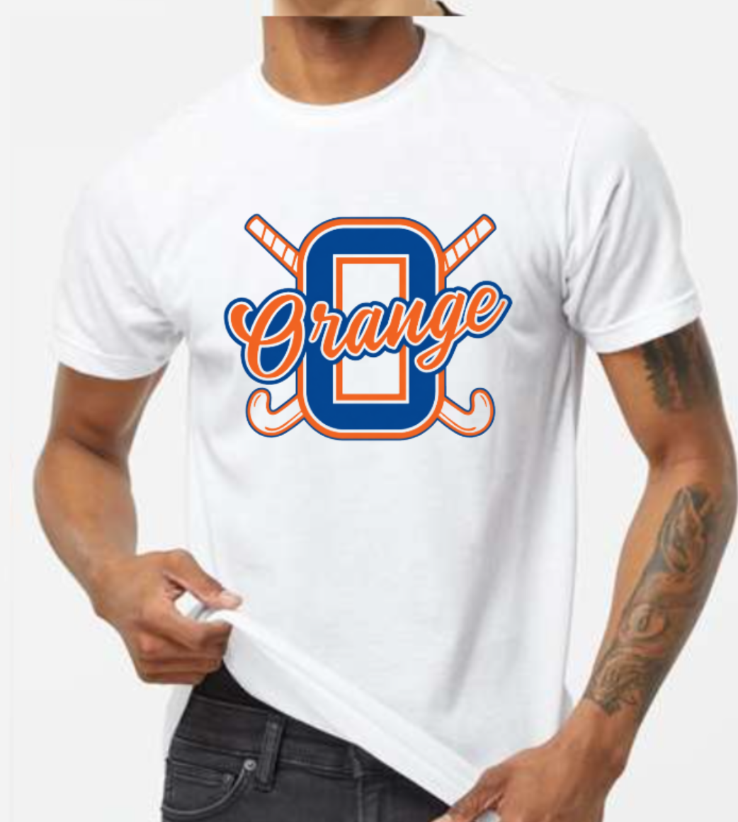 Orange FH logo t-shirt white