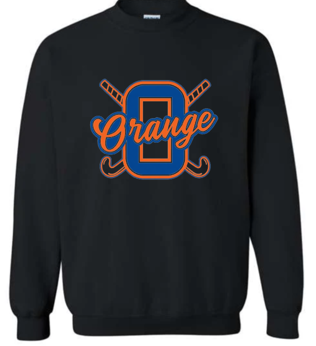 Orange FH logo crewneck sweatshirt black