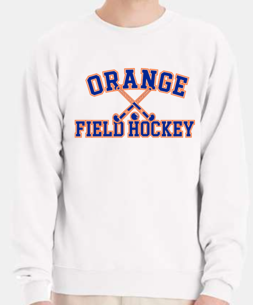 Orange FH crossed sticks crewneck sweatshirt white