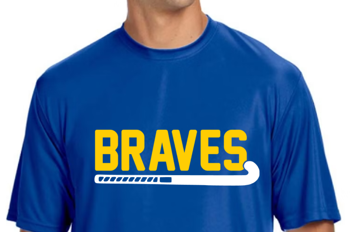 Braves Field Hockey stick blue triblend t-shirt (Copy)
