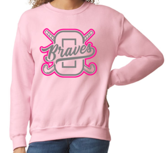 Braves FH breast cancer awareness pink/grey crewneck sweatshirt