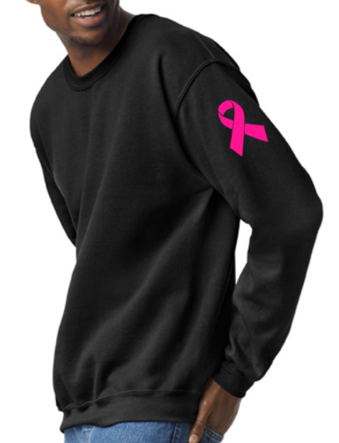 Braves FH breast cancer awareness black pink crewneck sweatshirt
