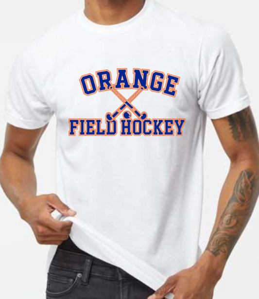 Orange FH crossed sticks t-shirt white
