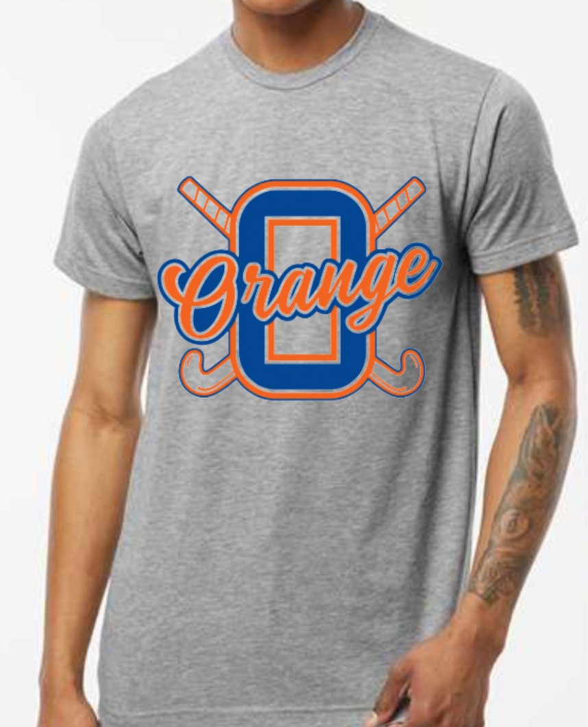 Orange FH logo t-shirt grey