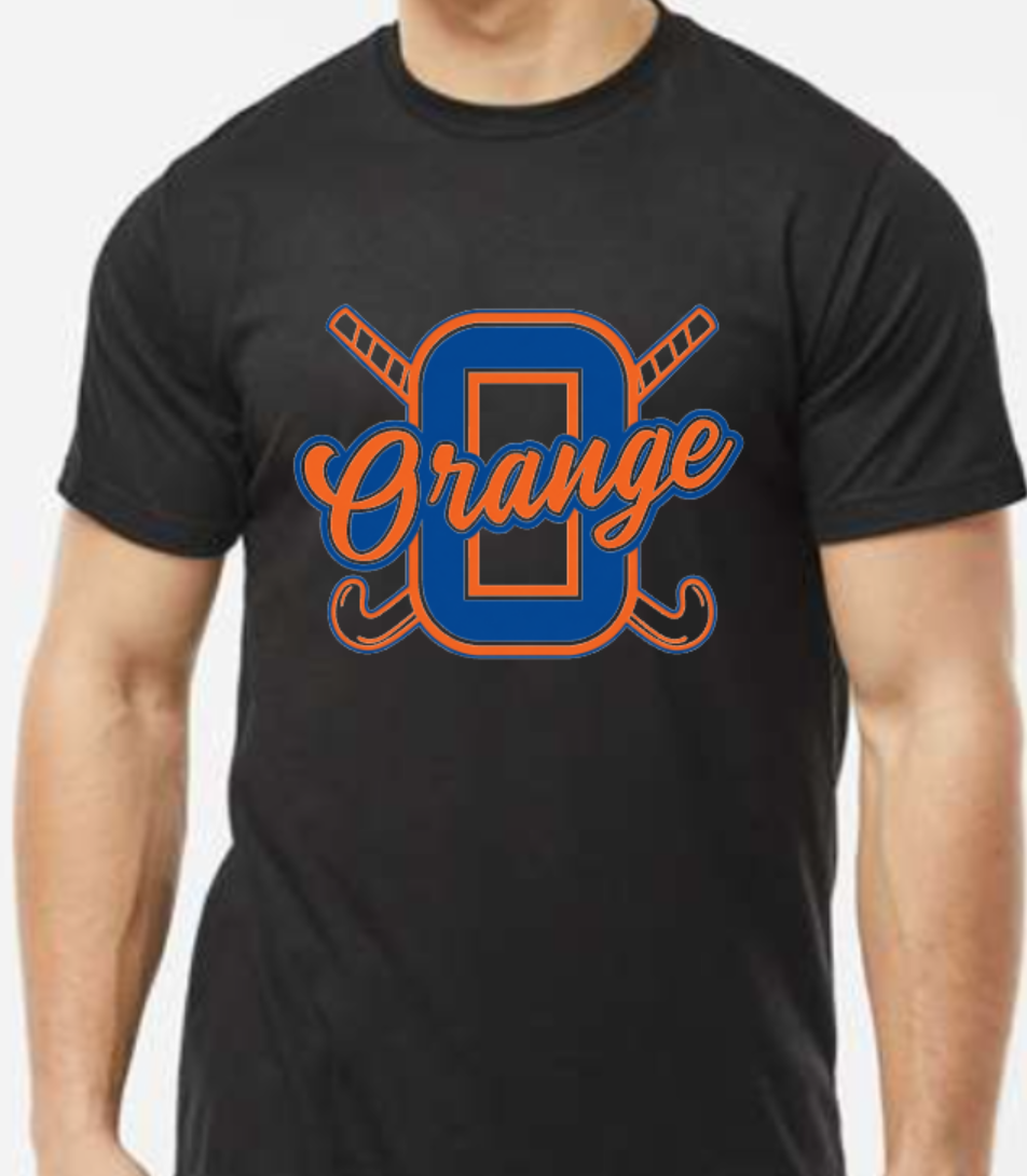 Orange FH logo t-shirt black