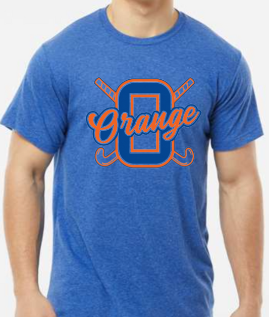 Orange FH logo t-shirt blue