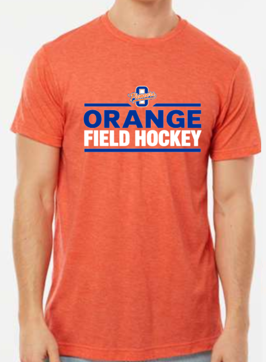 Orange field hockey small logo t-shirt orange