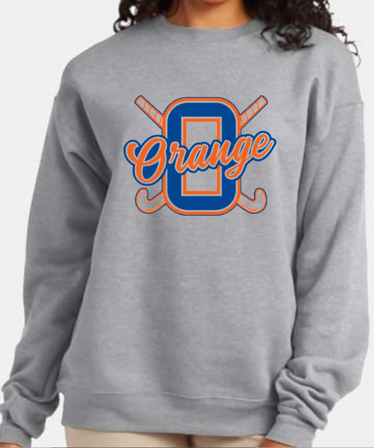 Orange FH logo crewneck sweatshirt grey