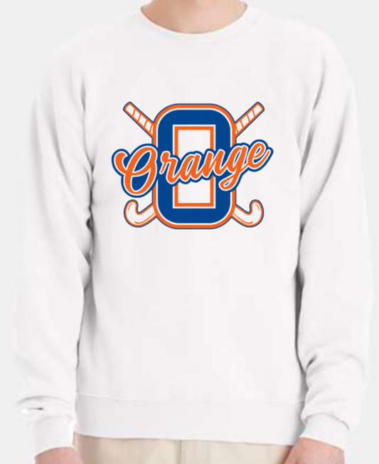 Orange FH logo crewneck sweatshirt white