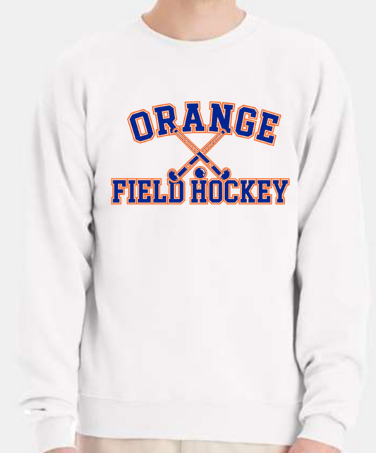 Orange FH crossed sticks crewneck sweatshirt white