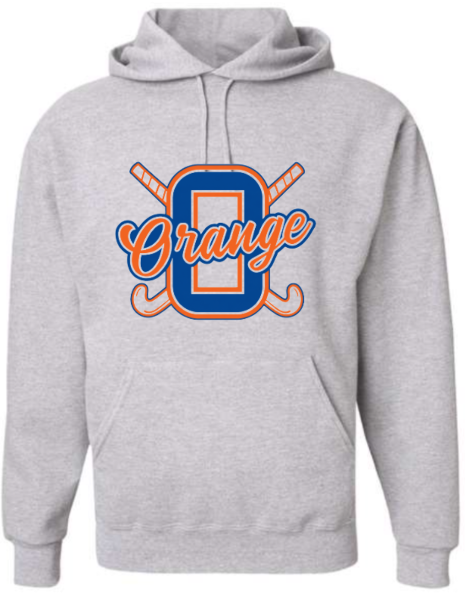Orange FH logo grey hoodie