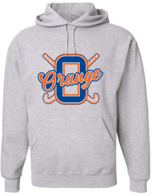 Orange FH logo grey hoodie