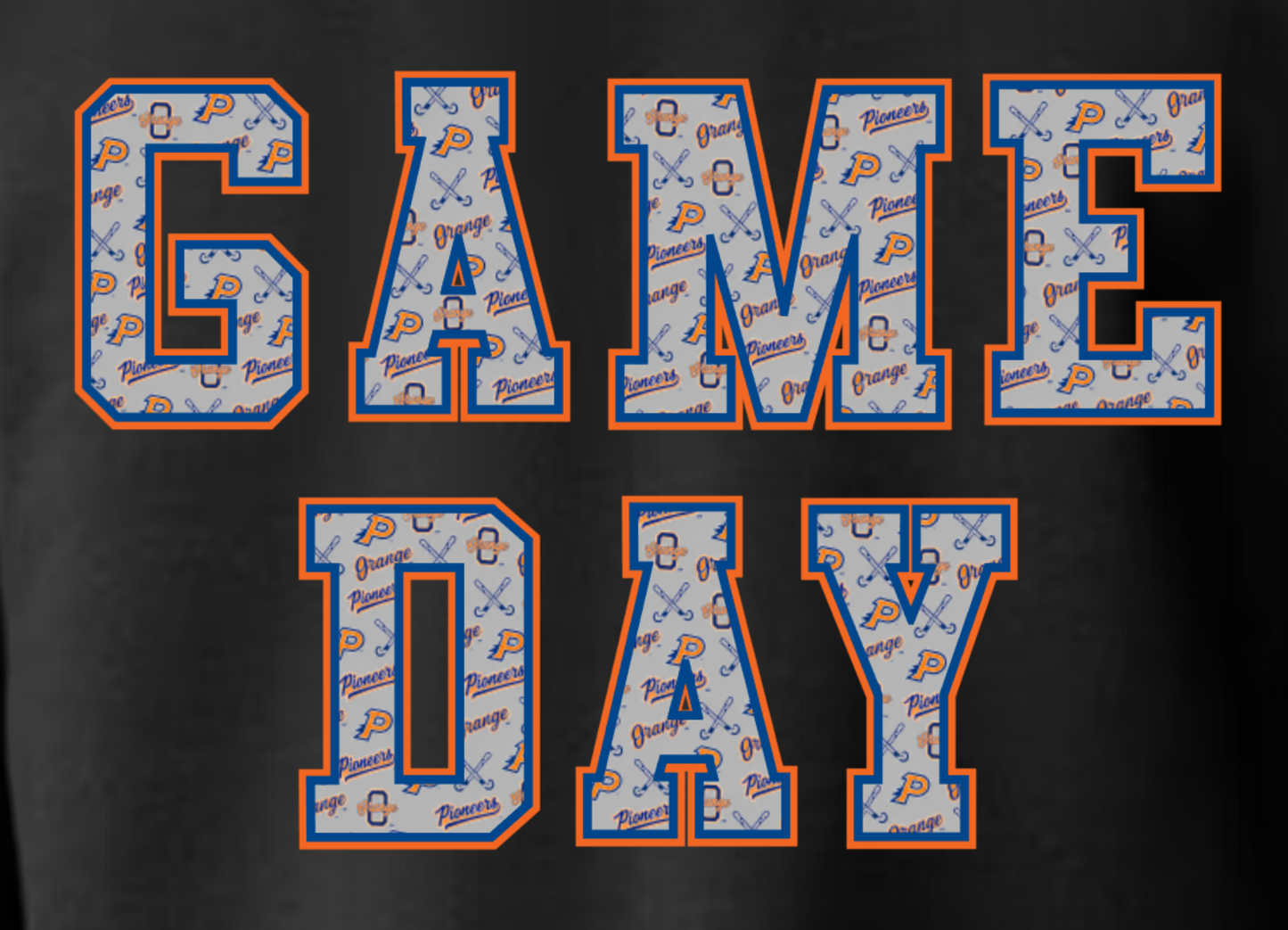 Orange field hockey Game Day crewneck sweatshirt
