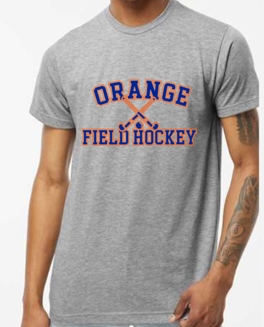 Orange FH crossed sticks t-shirt grey